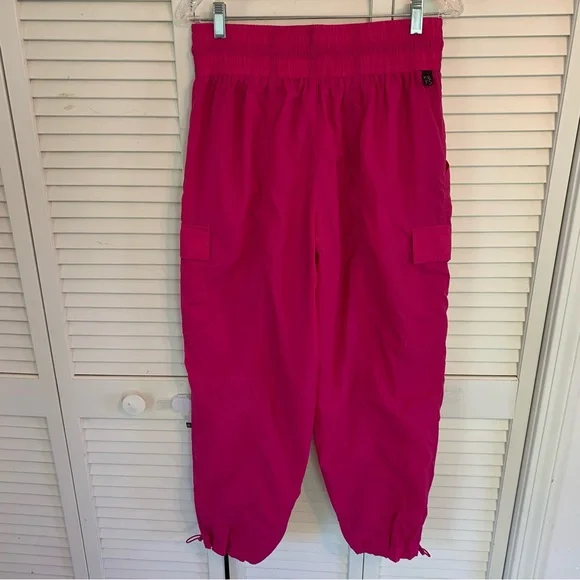 Athleta x Alicia Keys Keys High Waist Utility Pants Women 8 Hot Pink Nylon Cargo - Picture 7 of 16